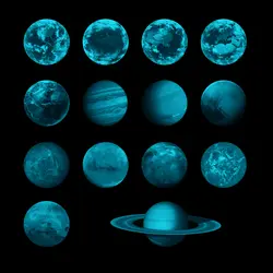 Шт. 1 шт. 3D Планета Земля флуоресцентная Наклейка на стену Съемная светящаяся в темноте наклейка креативные Наклейки на стены 2018 новый для