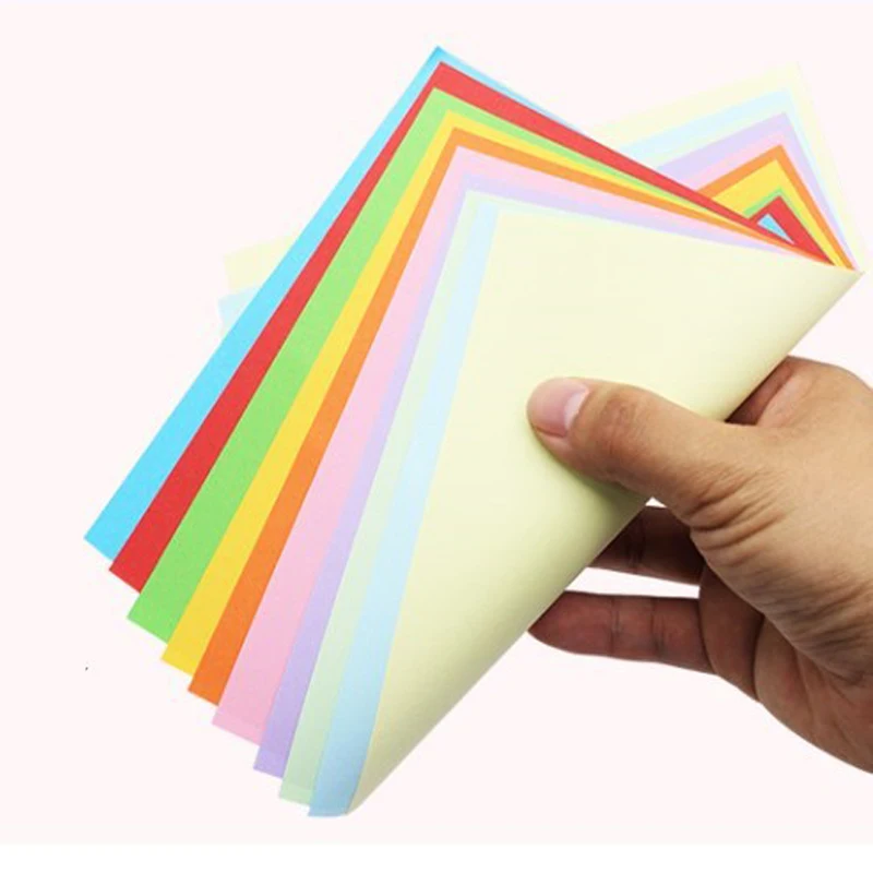 

A4 Color Manual Cardboard Multicolor Paper Origami Paper Craft Folding Square Papers Handmade DIY Scrapbooking Cards Gift