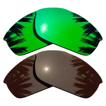 

Green Mirrored & Brown Polarized Replacement Lenses for Flak Jacket Frame 100% UVA & UVB