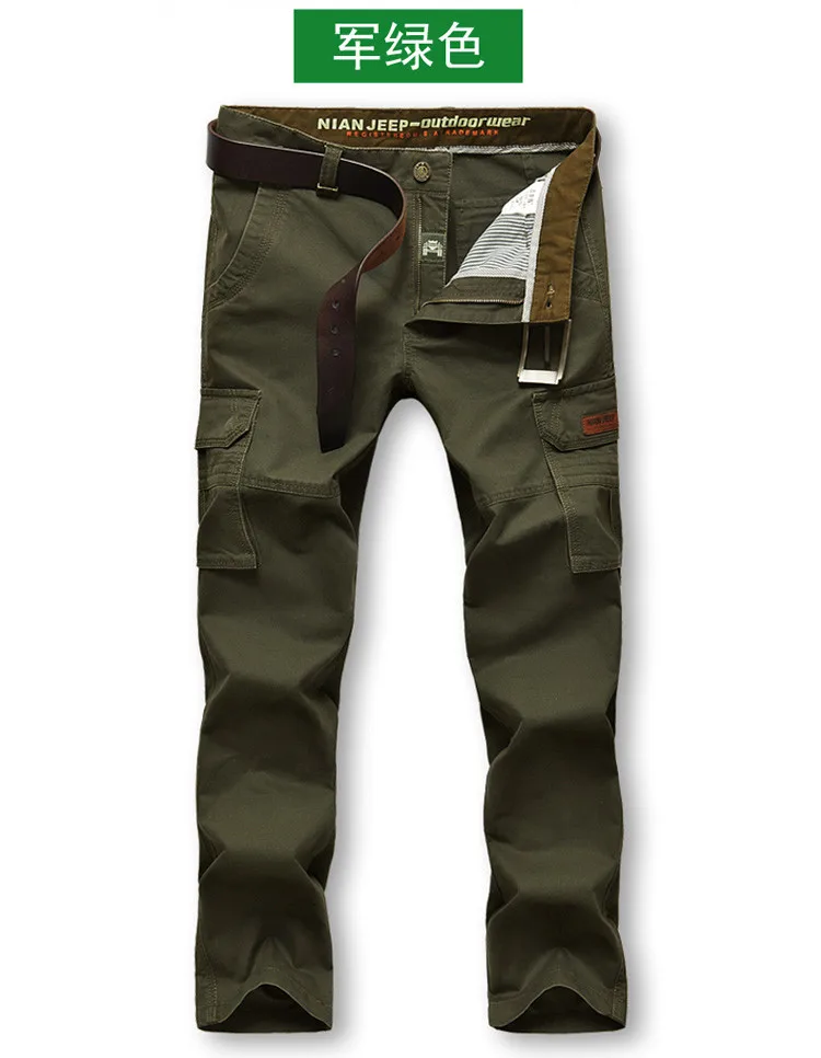 Плотные и теплые свободные мужские брюки карго из хлопка, военный бренд Nian Jeep, новинка, длинные штаны с карманами в армейском стиле для путешествий