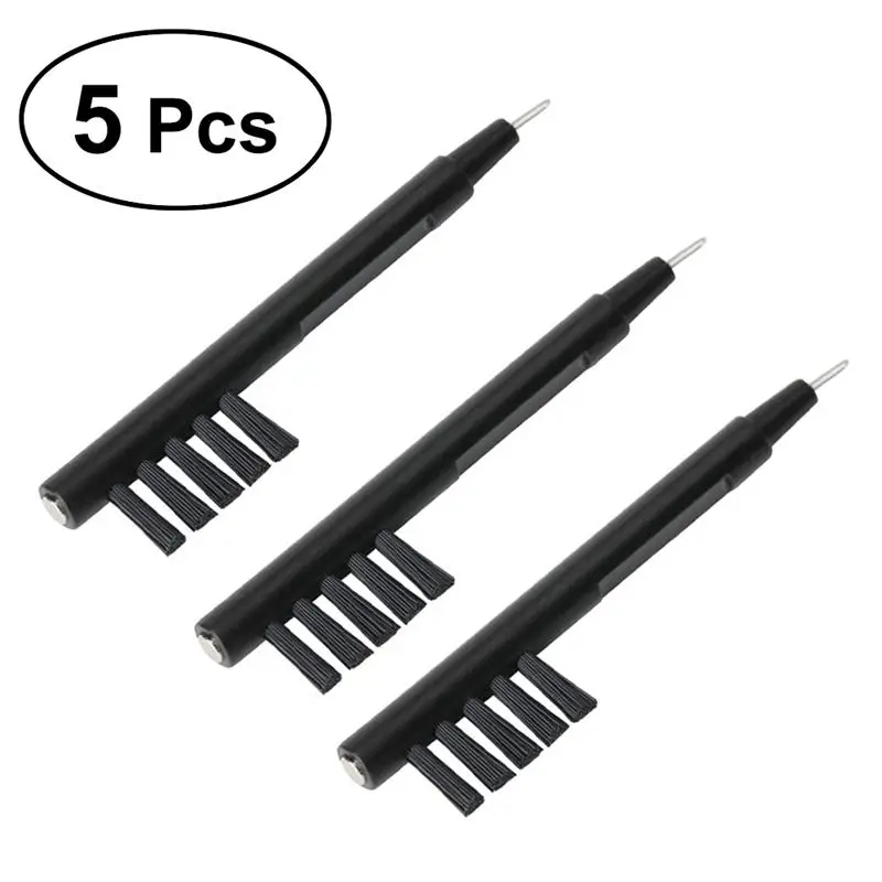 

5 Pcs U-shaped Hearing Amplifier Cleaning Brush with Wax Loop and Magnet (Black)