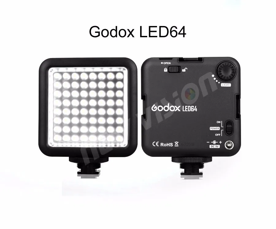 Godox LED64 5500~ 6500K видео светильник профессиональный универсальный для макросъемки фотожурналистов видеосъемка