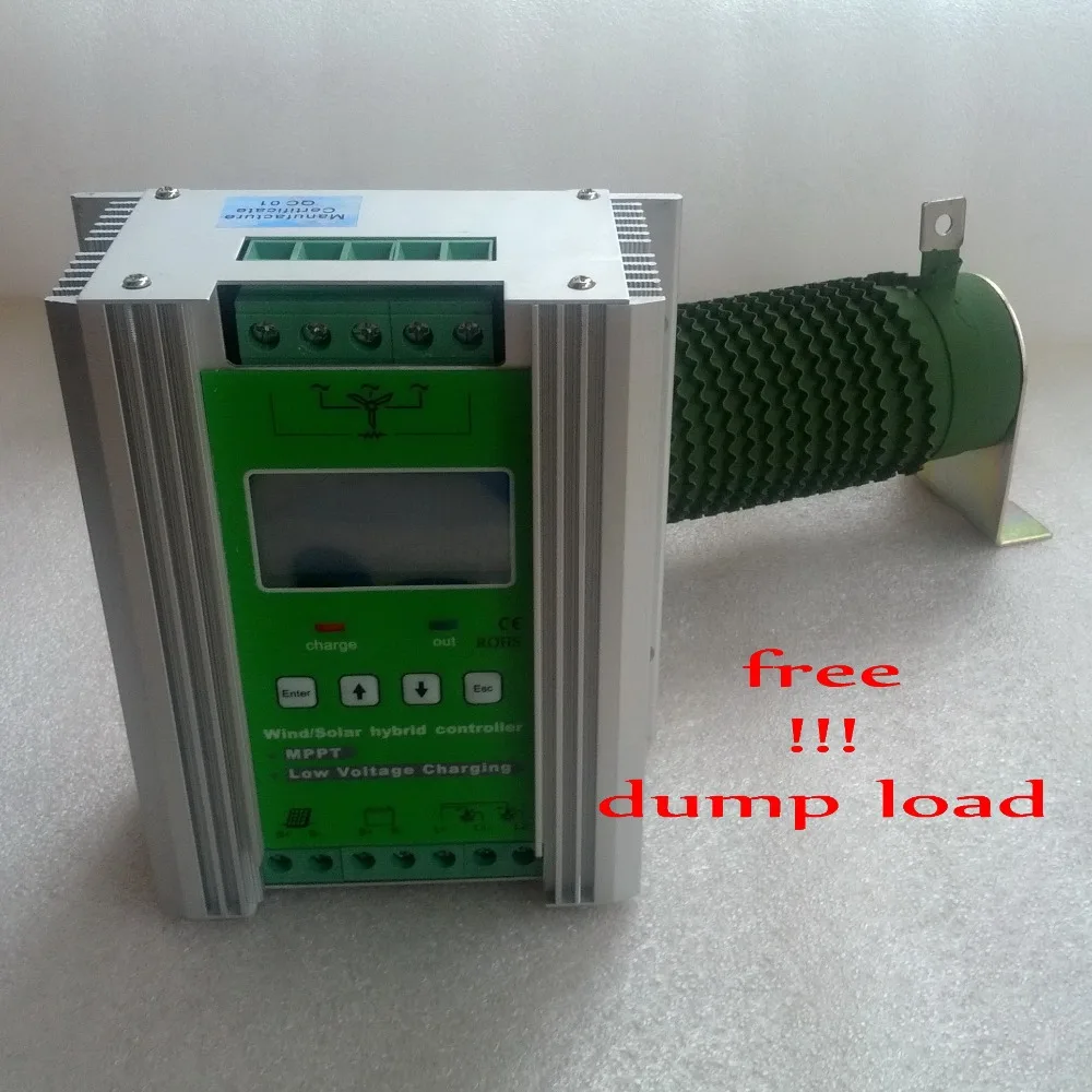 500W MPPT Wind Solar Hybrid Controller Boost 300w wind+200w solar charge controller 12V 24V Auto-identifying work Wholesale Electrical Equipment & Supplies