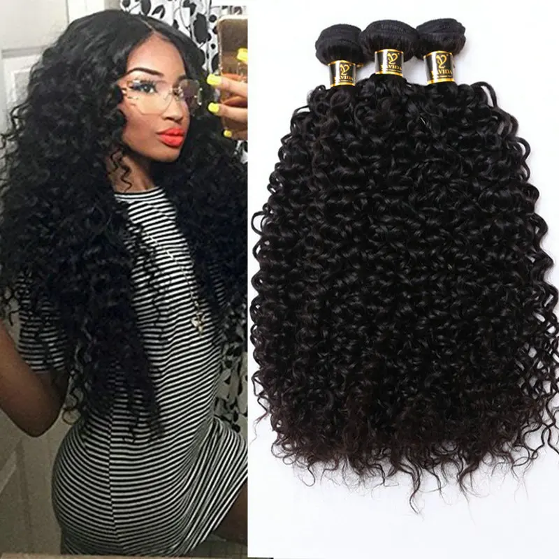Yavida Malaysian Hair Kinky Curly Extensions Human Hair Weaving Bundles Natural Color 1/3Piece 100G Non-Remy Curly Hair Bundles Yavida Malaysian Hair Kinky Curly Extensions Human Hair Weaving Bundles Natural Color 1/3Piece 100G Non-Remy Curly Hair Bundles