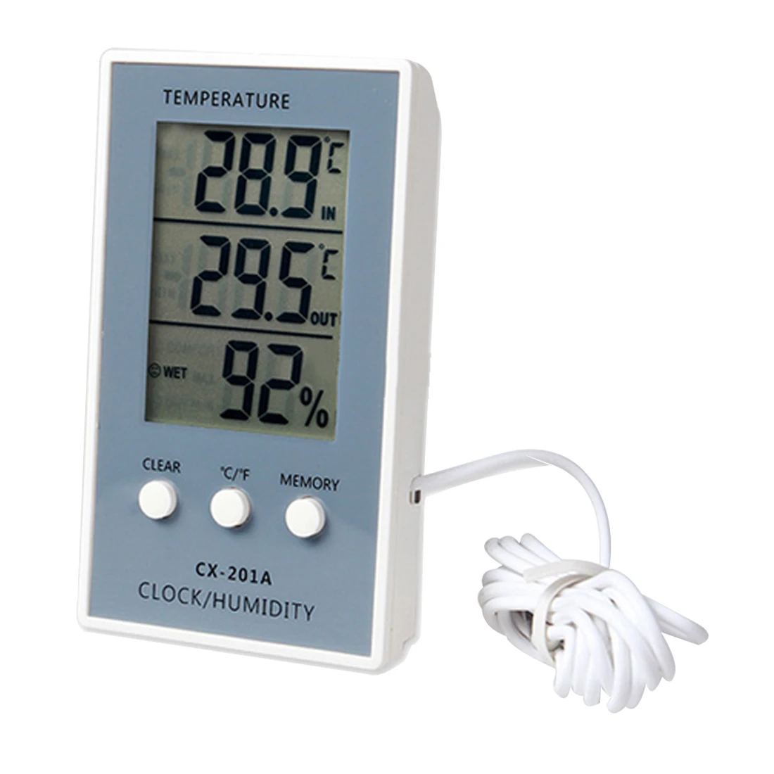 

In/Out Temperature Meter Indoor Humidity Meter with Temperature Sensor LCD Digital Weather Station Thermometer Hygrometer