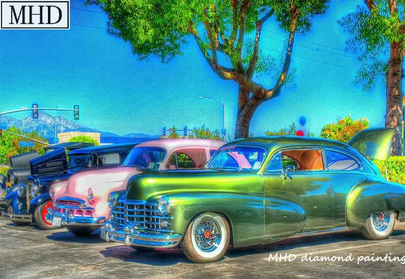 Car picture 5d diy diamond painting classic car diamond embroidery