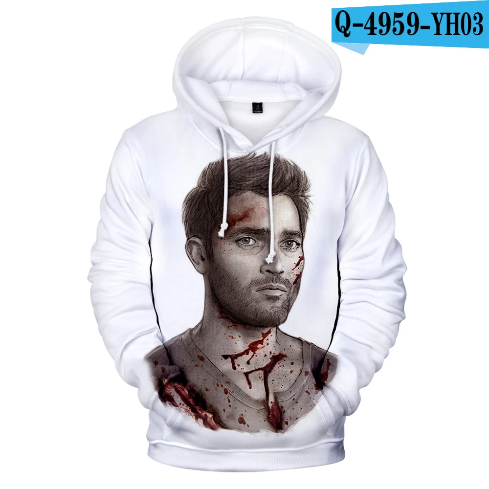 Fashion Teen Wolf Hoodies Derekhale 3D Print Sweatshirts Teen Wolf Men/Women Black Unisex Tops 4XL - Цвет: 3D hoodies