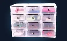 20 teile/los Neue Ankunft Schublade Box Haus Organizer Transparent Klar Kunststoff Stiefelette Box Stapelbar Klappbar 28X18 cm
