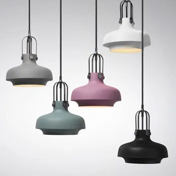 

Vintage Iron White/Black Matte Painting Pendant Lamp Foyer Dining Room Bar Loft Pendant Light E27 110-240V Metal Lamps 25cm