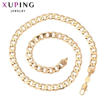

Xuping Fashion Necklace New Design Big Long Necklace Gold Color Plated Necklace Women Men Chain Jewelry Top Sale 42212