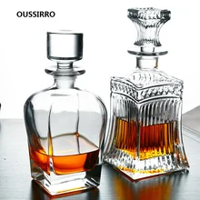 OUSSIRRO графин для виски Бутылка для виски Хрустальное стекло бутылки для вина пивные контейнеры стеклянная бутылка стеклянная чашка домашний бар инструменты украшения