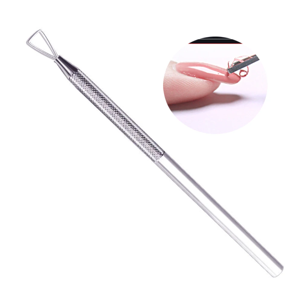 1pcs Stainless Steel Nail Polish Pusher Remover UV GEL Cleaner Plane