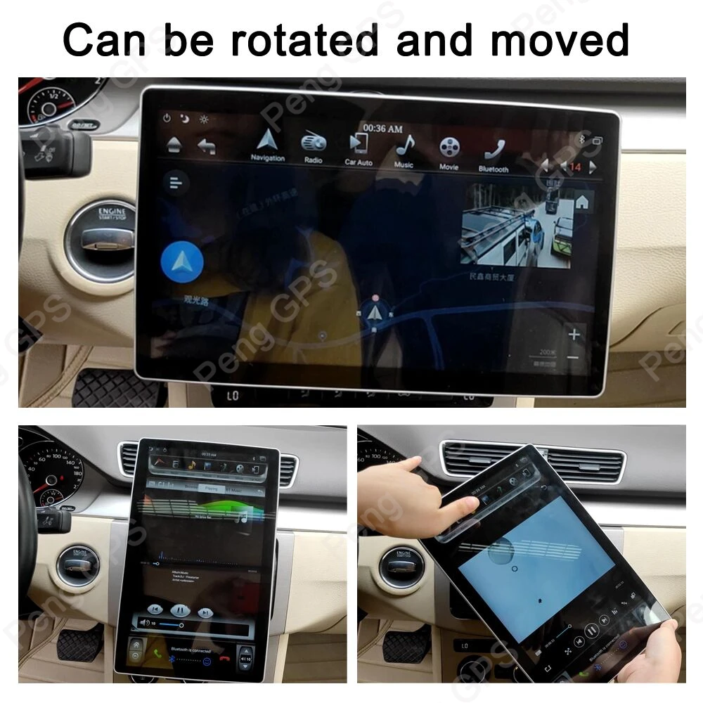 Универсальная автомобильная магнитола Tesla с поворотом на 180 ° 12 8 дюйма Android 1 DVD
