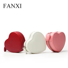 FANXI модная Подарочная коробка для ювелирных изделий из искусственной кожи с бархатным внутренним браслетом и ожерельем в форме сердца, органайзер для хранения ювелирных изделий