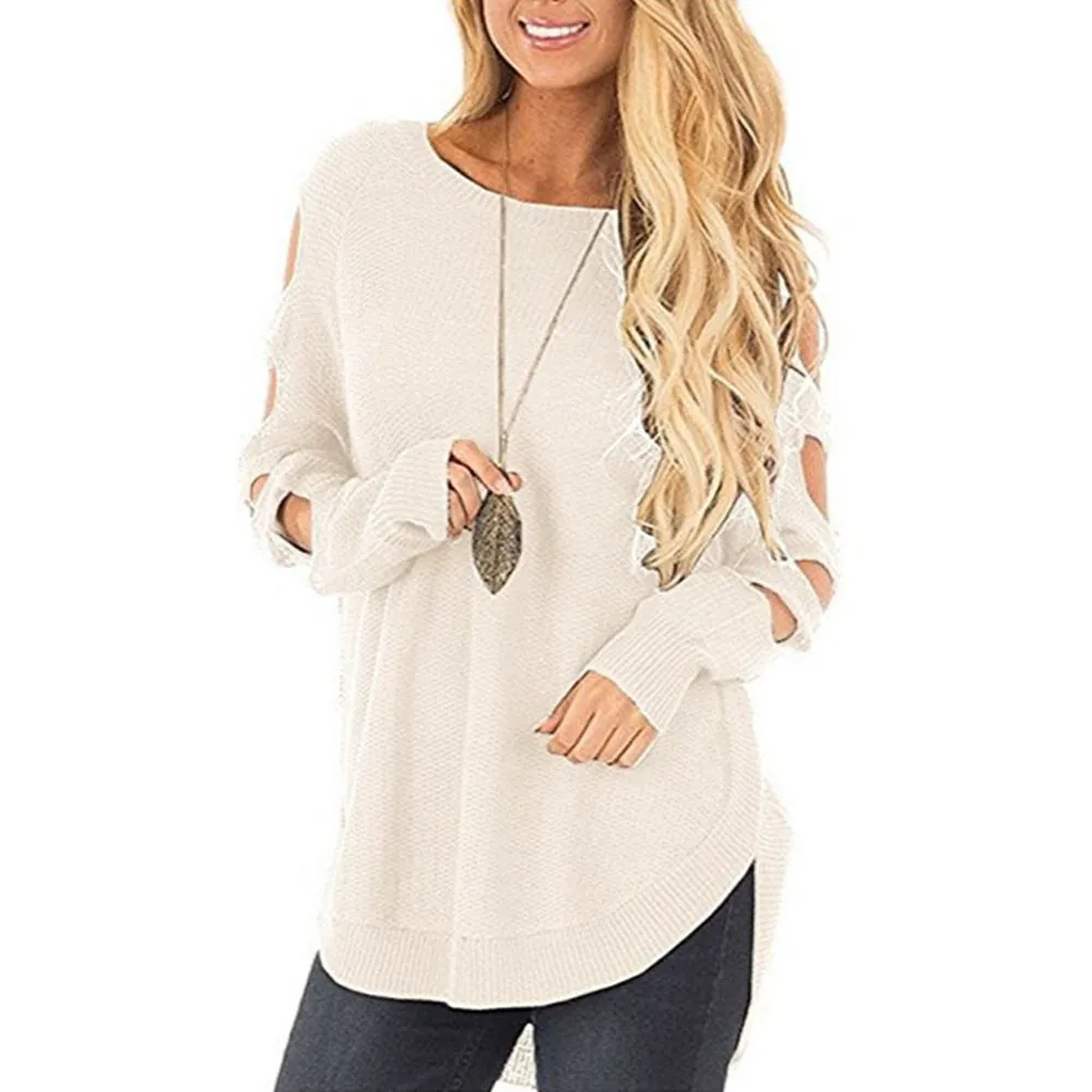 

Women's Batwing Sleeve Destroyed Ripped Slouchy Sweater Pullover Hollow Out Loose Fit Jumper Tops Knitwear