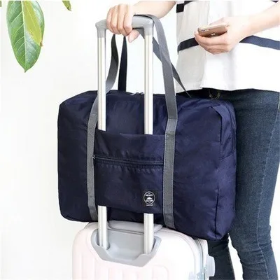 Dark blue Новинка, нейлоновая складная дорожная сумка, унисекс, Большая вместительная сумка для багажа, женские водонепроницаемые сумки, мужские дорожные сумки - Цвет: Dark blue