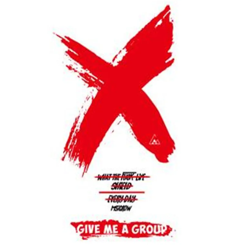 

Street Icon Women Men Clothes 255mm Red X GIVE ME A GROUP Iron on transfer Printing Patches for clothing T-shirt Patch Stickers