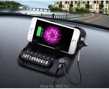 

3 In 1 Magnetic Charge Silicone Anti-Slip Mat Car Navigation Mobile Phone USB Charger for Skoda octavia fabia yeti rapia superb