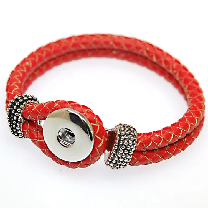 Aliexpress.com Buy DIY interchangeable geniune braided leather wrap bracelet fits snap button charms.High quality plated DIY bracelets from Reliable