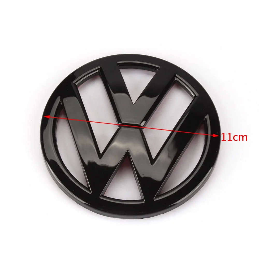 Kopen 110mm Gloss Black Front Grill Badge Logo + 90mm Achter Kofferdeksel Embleem Vervanging voor VW Volkswagen Scirocco MK3