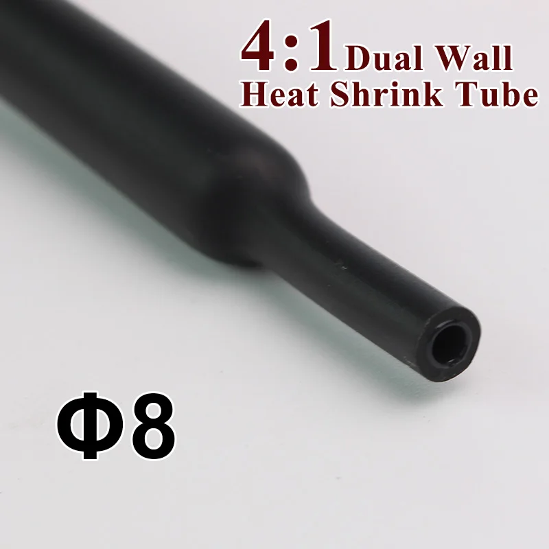 1,22 м/лот 8 мм 4:1 термоусадочная трубка с клеем выстроились двойные стеновые трубки изоляционные трубки обёрточная бумага провода кабель комплект