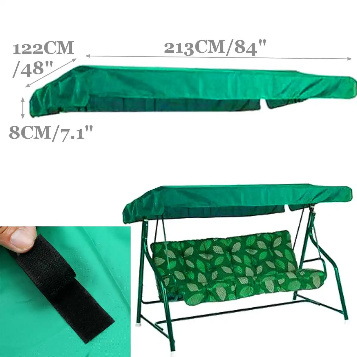 green 213 см садовые качели Крышка для стула тент верхняя крышка парус устойчив к ультрафиолетовому излучению водонепроницаемый пыли открытый двор гамак палатка качели - Цвет: green