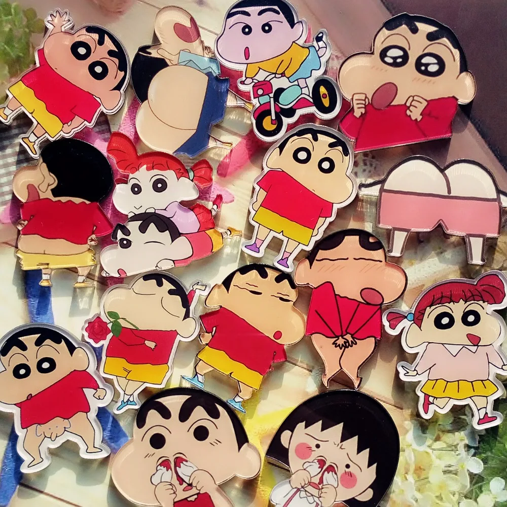 1 шт. хит продаж мультяшный Забавный карандаш акриловая брошь Shinchan значки булавка