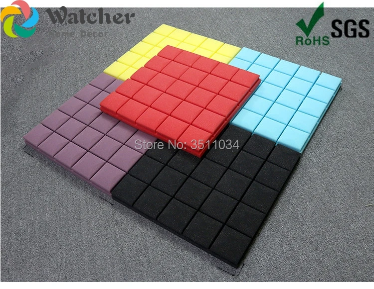 Beste 2.5 Vierkante Meter 1 DOOS 10 stks 50x50 cm Geluidsisolatie Foam Akoestische Foam Geluid Behandeling Studio Room Absorptie Wedge Tegels