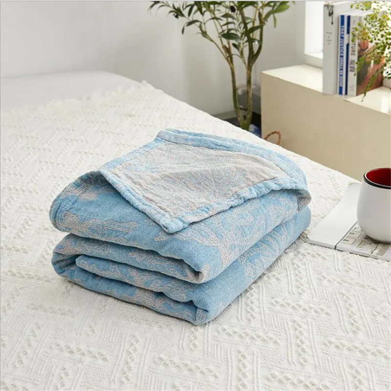 200*230cm 3 layers Muslin Lightweight Summer Blanket for Bed Sofa Combed Cotton Quick Dry Throw Blankets Bed Coverlet sheet - Цвет: 200x230cm