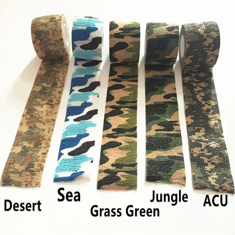

4.5M Outdoor Useful Self Adhesive Elastic Desert Camo Tape 2.5/5cm Stretch Bandage Protective Hunting Shooting Camouflage Tape