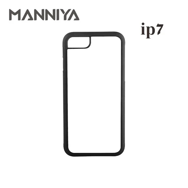 

MANNIYA Best Blank Sublimation rubber TPU+PC Case for iphone 7 8 with Aluminum Inserts 10pcs/lot