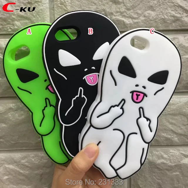 

C-ku 3D Cartoon Alien Soft Silicone GEL Case For Iphone X 8 I8 7 PLUS 7PLUS I7 6 6S I6 SE 5 5S Cute Skin Back Cover Fashion 1pcs