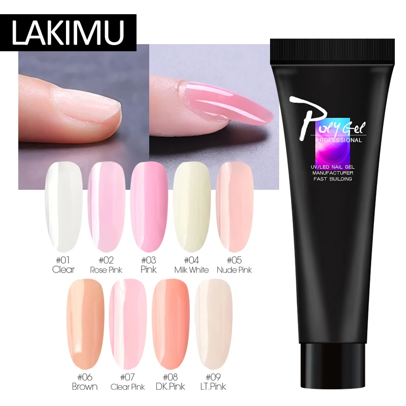 

LAKIMU 11g Poly Gel Nail Art Uv Led Permanent Enamels Builder Gel Nail Polish Quickly Clear Extend Crystal Hard Gel Nail Tools