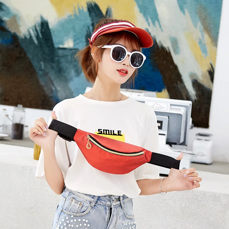 

Flymotyl 2019 Fashion Leather Luxury Women Waist Bag Fanny Pack Chest Packs Money Belt Belly Bags Messenger Bolso bandolera