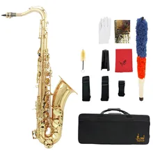 Brass Bb Tenor Saxophone Sax Carved Pattern Pearl White Shell Buttons Sax Tenor with Case Gloves Cleaning Cloth Belt Brush