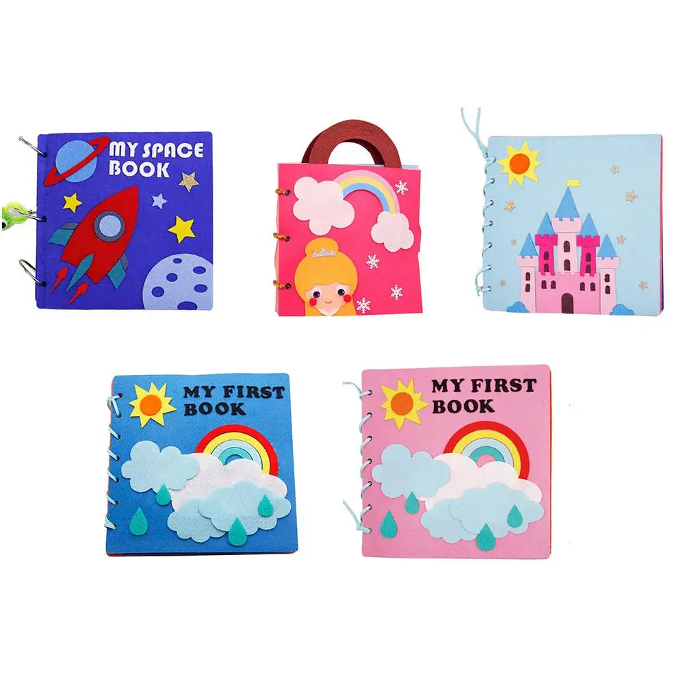 

5 Styles DIY My First Cloth Book Infant Baby Felt Quiet Cloth Books Early Learning Educational Felt Material Development Book