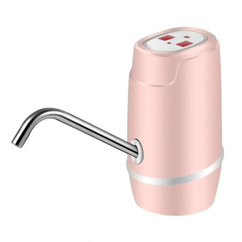 (Pink) Портативный автоматический Электрический водяной насос питьевой дозатор для бутылки USB Перезаряжаемый офисный водяной насос машина для бутилированной воды - Цвет: (Pink)