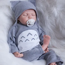 Gentle Touch 20 Inch 50 cm Sleeping Reborn Baby Dolls Lifelike Newborn Alive Babies Boy With Gray Romper Kids Birthday Xmas Gift