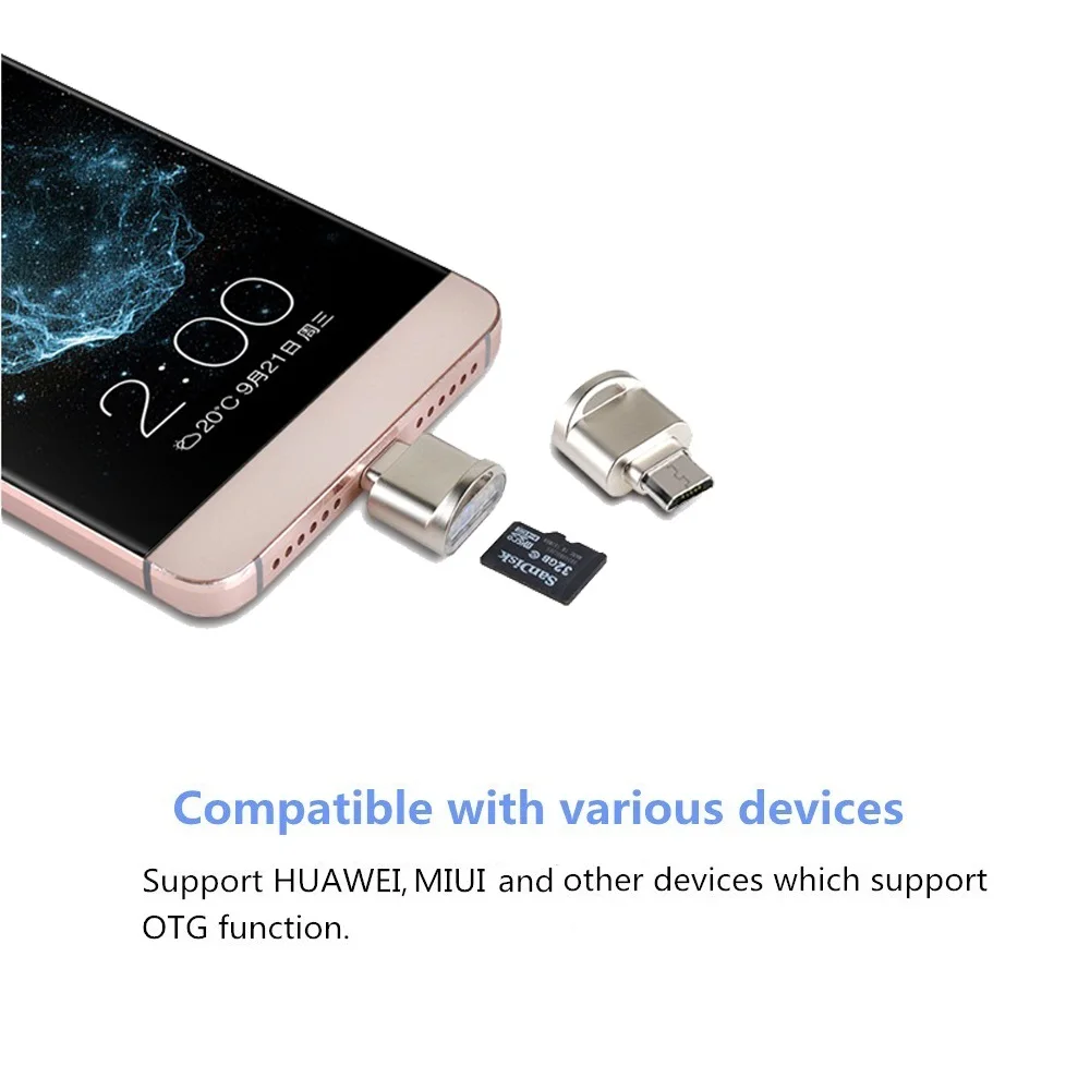 Android телефоны адаптер mi cro USB SD TF кард ридер OTG для Xiaomi 1 S/2A/2 S/3/4/M2/Max/mi one 1S|Переходники