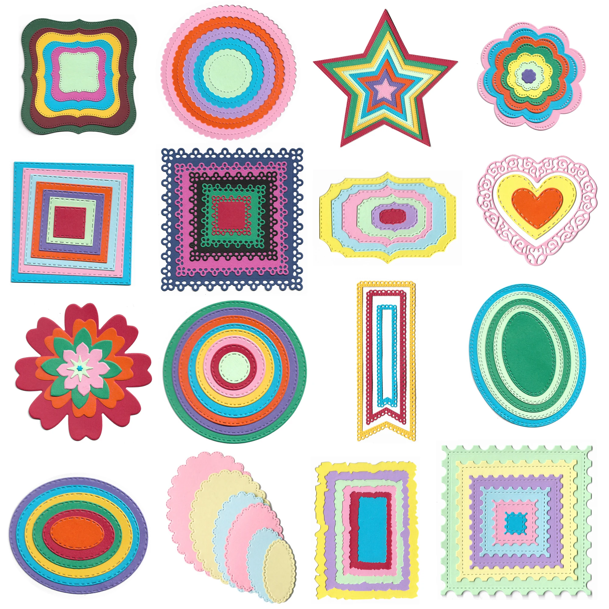 

Metal Cutting Dies Curves Border Frames Square DIY Scrapbooking Card Album Making Embossing Punch Craft Diecuts New 2019