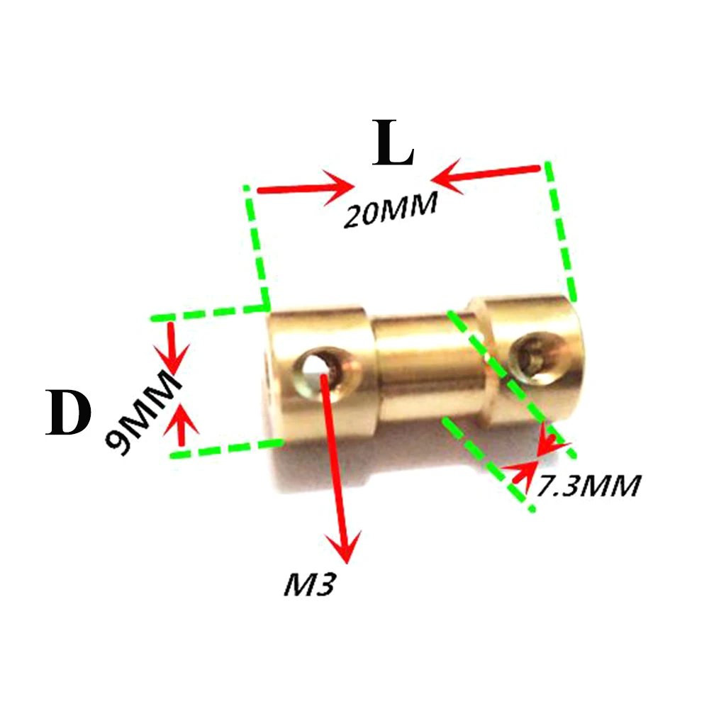 1 шт. D9 L20 Латунная муфта ID 2-6 мм N20 Разъем двигателя с винтами M3 и гаечным ключом, 24 типа опционально
