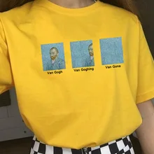 Van Gogh Van Goghing Van Gone Meme забавная футболка унисекс хипстеры милый Печатный Тройник женский хлопок размера плюс Harajuku Графические тройники