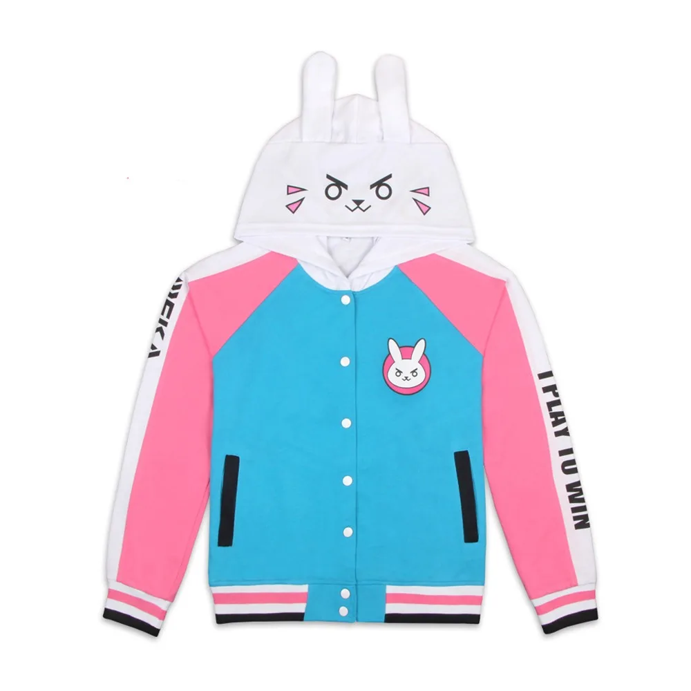 Günstig Anime Kleidung Spiel DVa Hoodie Cosplay Kostüm D. va Erwachsene Baseball Mantel D. va Jacke feminino Cosplay dünne Hoodies für Männer Frauen