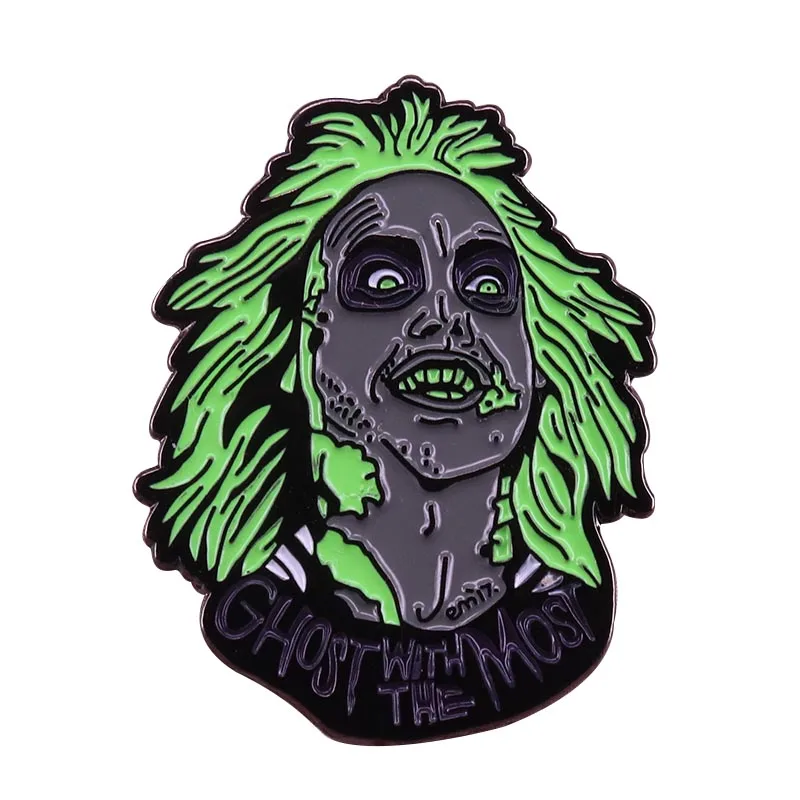

Beetlejuice enamel pin retro 80s horror comedy movie brooch chill ghost badge Halloween gift