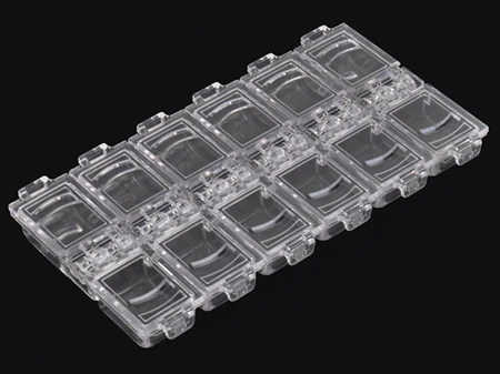 12 прозрачные сетки пустая коробка для хранения Стразы акриловые хрустальные бусины украшения ногтей аксессуары контейнер для таблеток Чехол - Цвет: Transparent