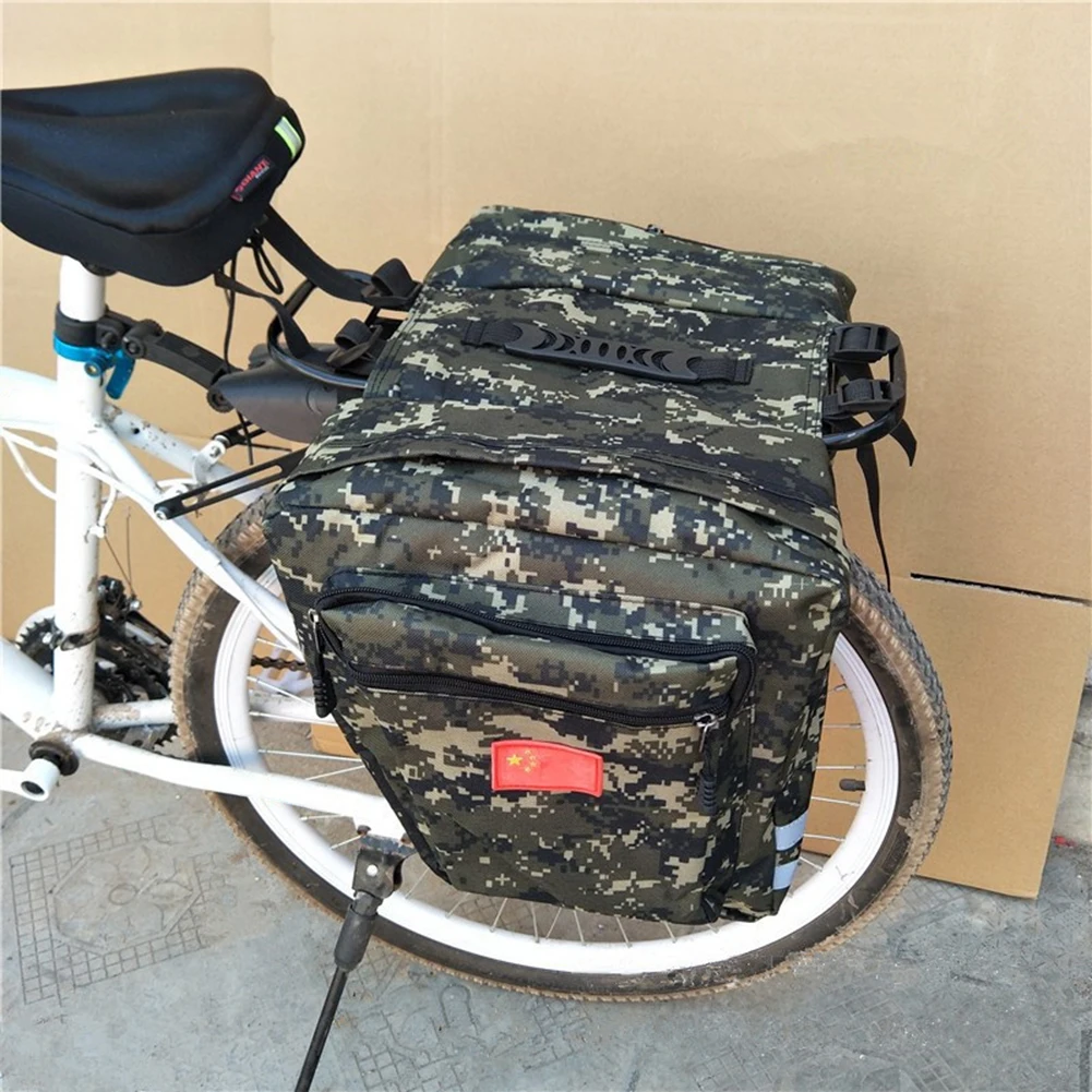Top Mountain Road Bicycle Bike 2 In 1 Camo Trunk Bags Cycling Double Side Rear Rack Tail Seat Pannier Pack Luggage Carrier 19