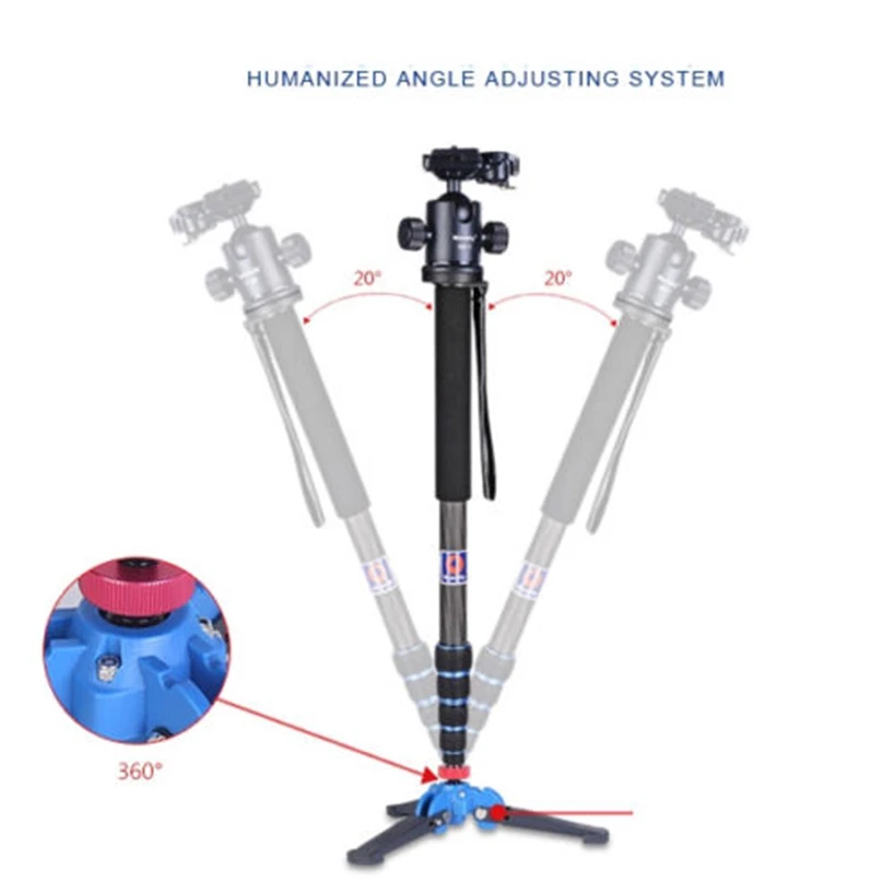 Новинка, портативный штатив-Трипод для камеры Supon C-222, ультра-светильник, монопод из углеродного волокна для камер Canon, Nikon, sony, Pendex, DSLR