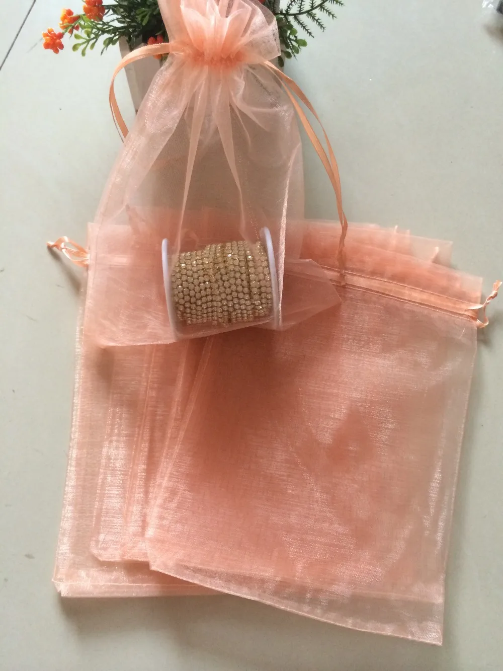 Free Shipping 100pcs Lot Peach Color 17x23cm Christmas Wedding Free Shipping 100pcs Lot Peach Color 17x23cm Christmas Wedding Gift Bags Jewelry Ng Pouches In Party Diy Decorations From Home Garden On