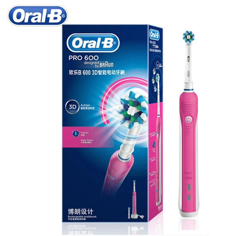 Oral B 3D Electric Toothbrush PRO600 Oral Hygiene Electric Rechargeable Tooth brush Heads Deep Clean 3D White Teeth Brush Head Oral B 3D Electric Toothbrush PRO600 Oral Hygiene Electric Rechargeable Tooth brush Heads Deep Clean 3D White Teeth Brush Head