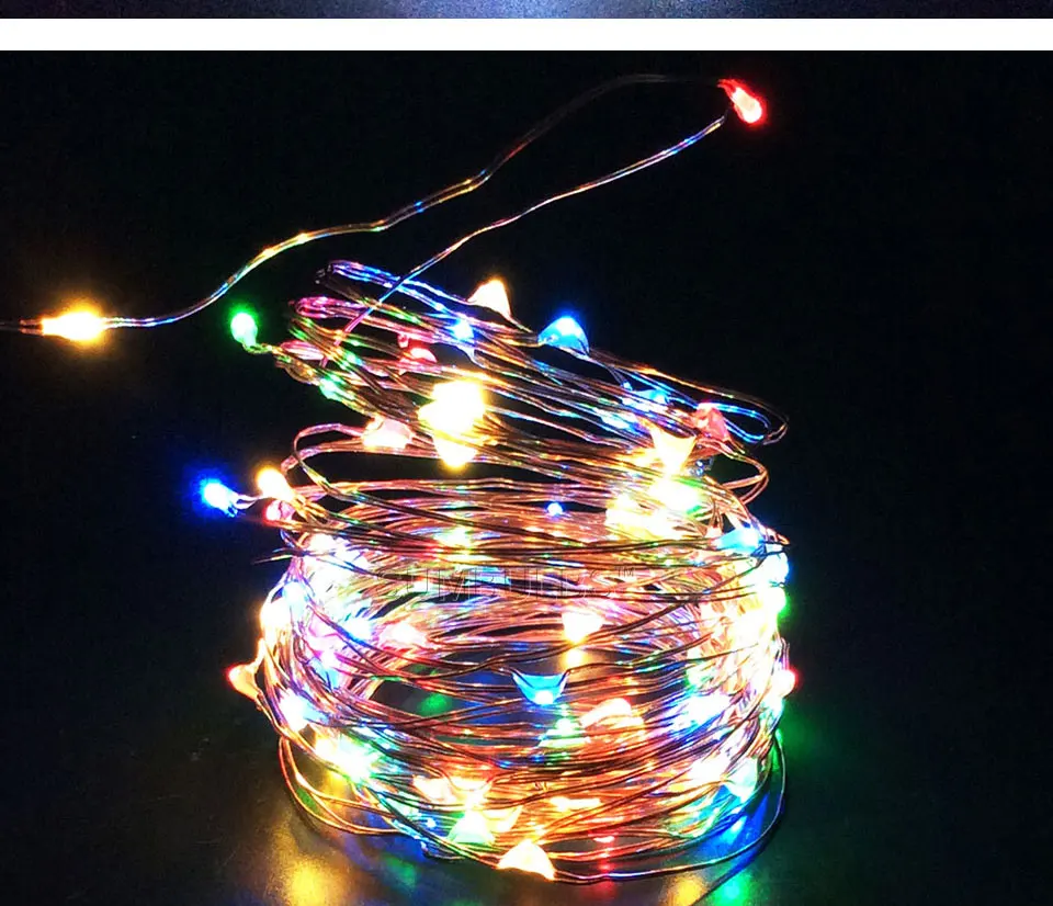 button battery powered cooper wire led string light strip decoration christmas wedding party (12)